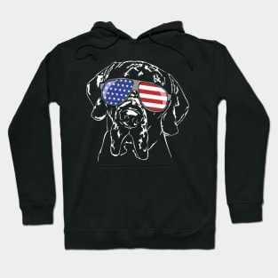 Funny Proud Great Dane American Flag sunglasses dog Hoodie